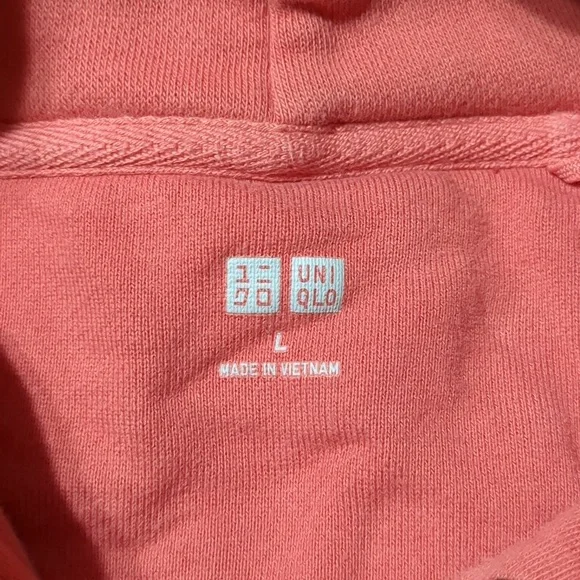 Uniqlo Sweat Pullover Cotton Hoodie Pink/ Red (Unisex) Size Large - Picture 6 of 6